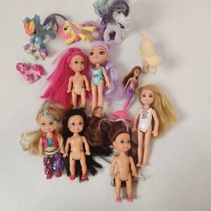 Little Sister Kid Barbie Dolls Doll Lot & My Little Pony MLP Barbie Dog